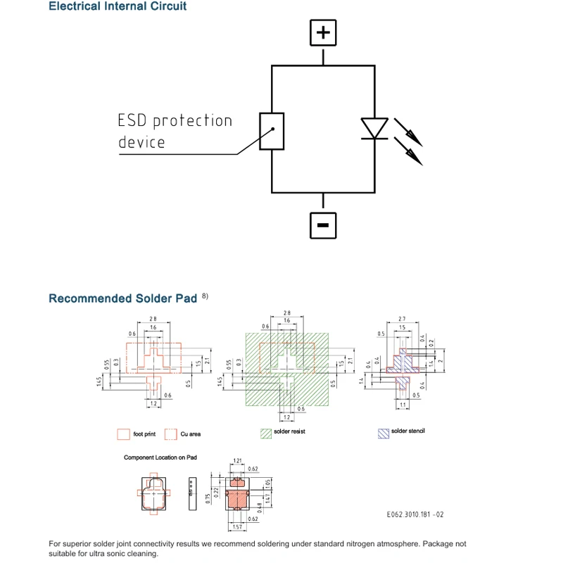 1 W 2720 SMD Koel wit 6300-6500 K Automotive Light High Power Leds