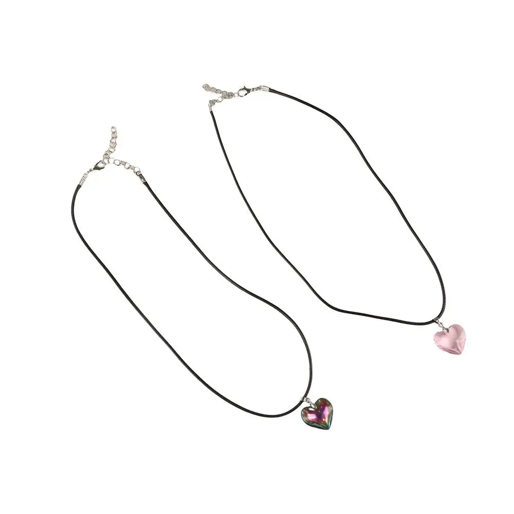 قلب صغير الشرير القلب كريستال قلادة القوطية حبل سلسلة الأحمر القلب قلادة Y2K مجوهرات خمر القلب القلائد المختنق النساء الرجال #5