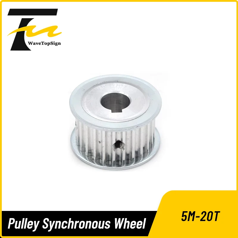 Wavetopsign Gear Pulley Synchronous Wheel 5M-20T Pulley Tooth 20 Hole Dia.14mm Belt Width 16mm with Keyway 5x3mm