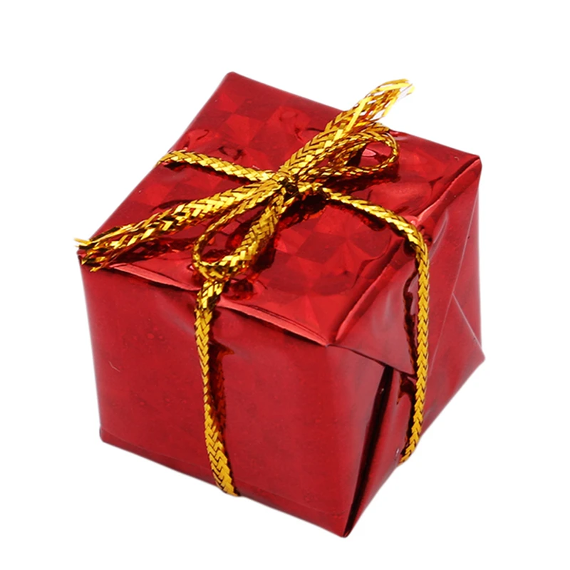 12-60pcs Christmas Mini Ornaments Foam Gift Boxes Xmas Tree Hanging Pendants New Year Gifts For Xmas Party Decorations Supplies