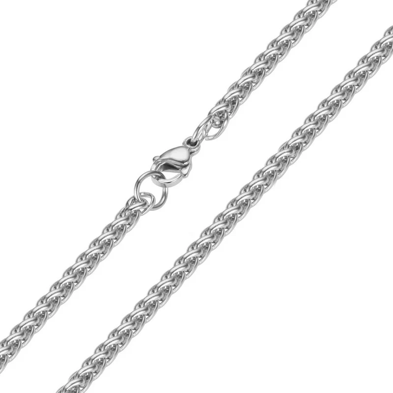 3mm Edelstahl-Halskette für Männer, Einfache Goldfarbene Kielketten-Halskette, Modeschmuck, Titanstahl-Accessoires – Detail 5