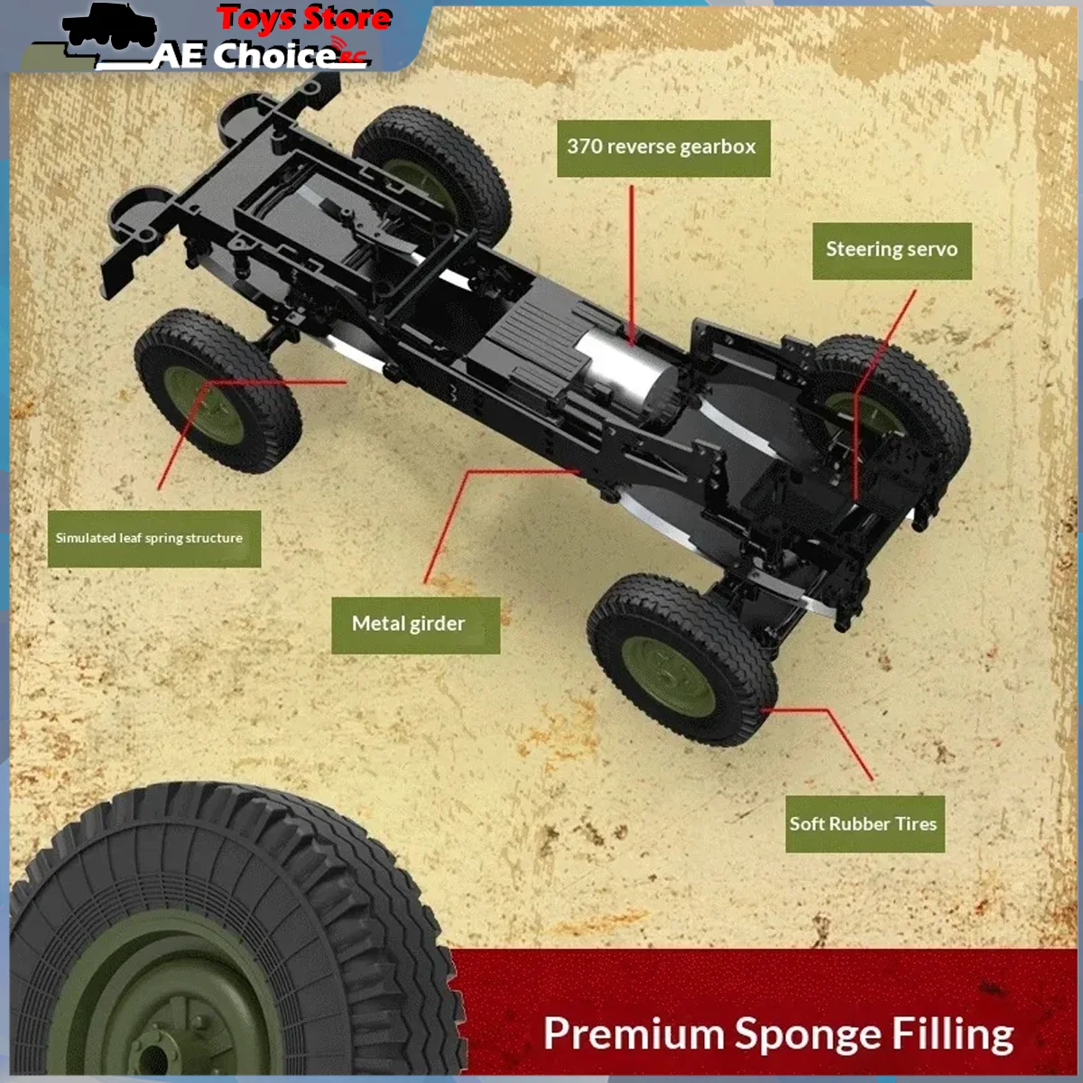 WPL C94 1:12 RC Car Simulation UAZ-469 Climbing Off Road Vehicle 2.4GHz 4WD Simulation Model Car Children Boys Birthday Gift Toy view 5