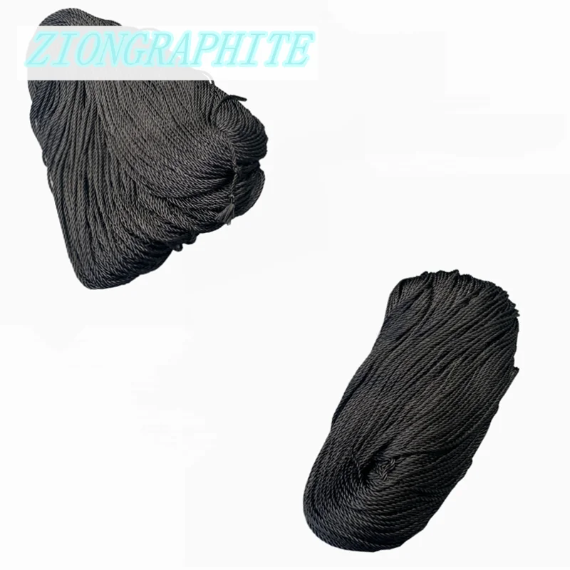 Diameter 2mm-6mm* 10m Graphite rope Carbon fiber rope Conductive High temperature resistance