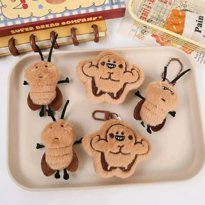 

Cute Cockroach Plush Keychain Stuffed Animal Car Key Holder Backpack Pendant Stuffed Doll for Students