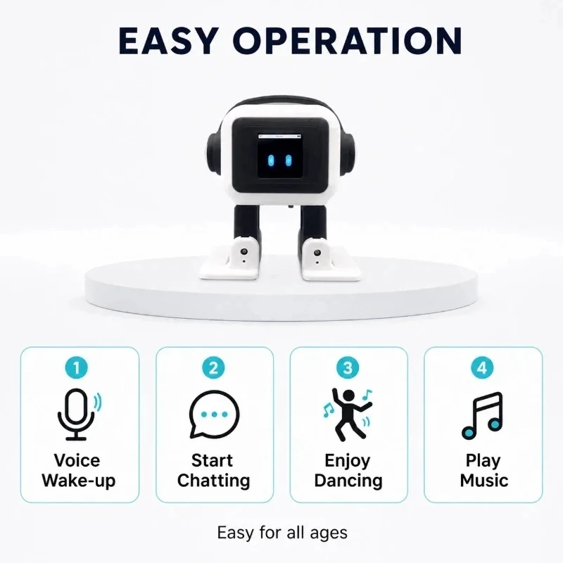 New AI EMO Desktop Robot Smart Interactive Chat Voice Control Dancing Music Player Electronic Pet Gift