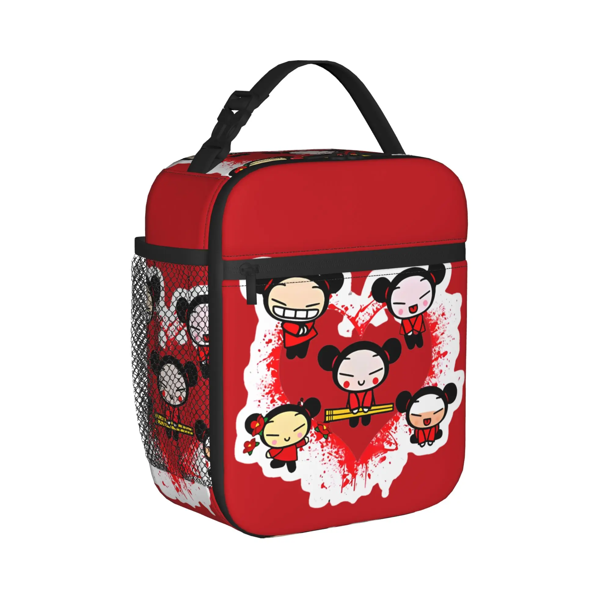 Cute Pucca And Garu Love Insulated Lunch Bag Large  Meal Container Thermal Bag Tote Lunch Box Office  Picnic Food Storage Bags