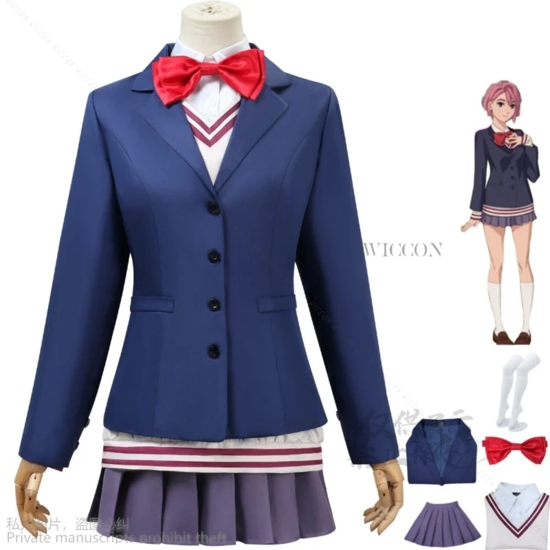 

2024 New Anime DAN DA DAN Airo Shiratori Cosplay Costume Japanese JK School Uniform Coat Skirt Woman Lovely Kawaii Campus Suit