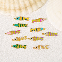 Fashion colored stainless steel small fish necklace pendant with ocean style, light luxury, beautiful and niche
