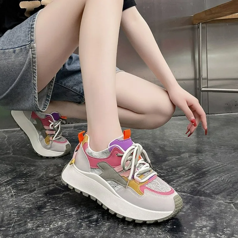 Fashion Women Sneakers 2024 Platform Casual Shoes For Woman jogging  Shoes Mesh Breathable Platform sneakers women luxury shoes