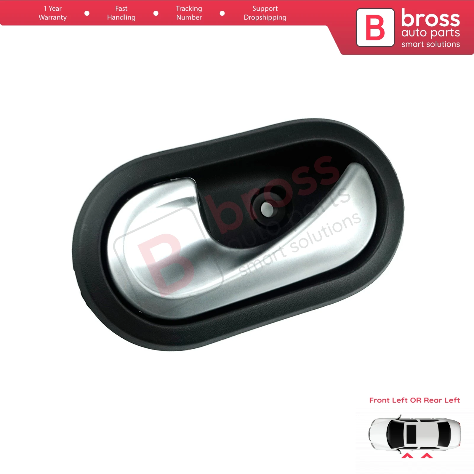 BDP603 Interior Door Handle Front OR Rear Left Door Chrome Plated 8200735219 For Dacia Dokker Lodgy Duster Sandero Logan