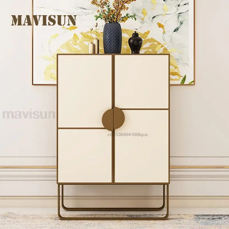 Living Room Small Golden Wine Cabinet 1m Modern Storage Kitchen Sideboard Table For Dishes Multilayer Household Buffet Furniture