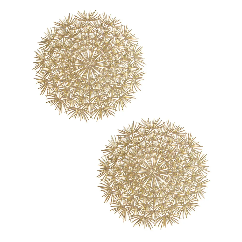 

2pcs Pvc Anti-Scald Placemat Heat-Proof Insulated Mat Decorative Hollow For Dining Table Party Decoration