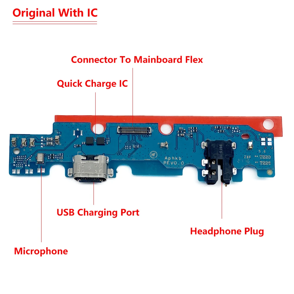 USB 충전기 도크 커넥터 충전 포트 마이크 플렉스 케이블, 삼성 탭 A7 라이트 T220 T225 SM-T225 SM-T220, 10 개