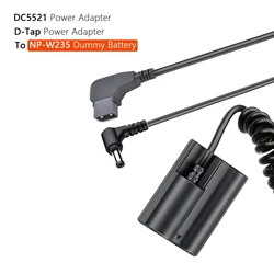 DC5521 D-TAP to CP-W235 NP-W235 Dummy Battery Power Adapter For Fujifilm XT5 XT4 GFX 100S XH2S XH2 GFX50S II