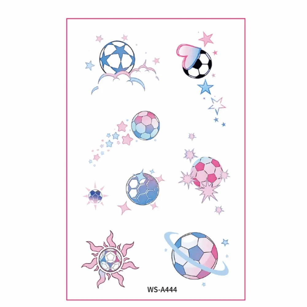 

Athletes Watercolor Soccer Them Temporary Tattoos Cartoon Ball Body Stickers Gradient Disposable Face Stickers Celebrating
