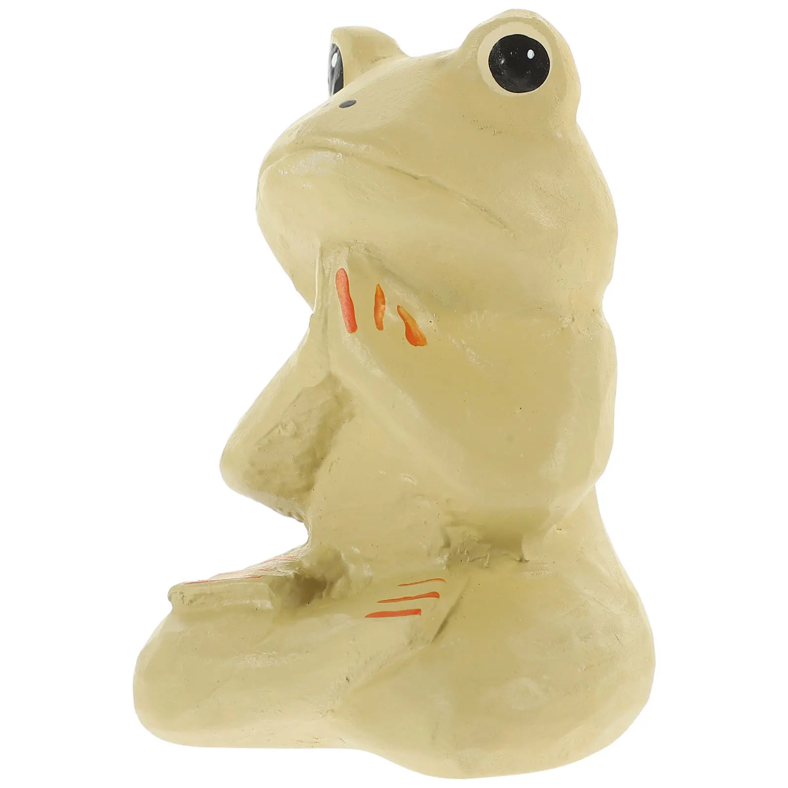 

Wooden Frog Decoration Small Carved Frog Sculpture Desktop Ornament Living Room Garden Wooden Carving Figurine