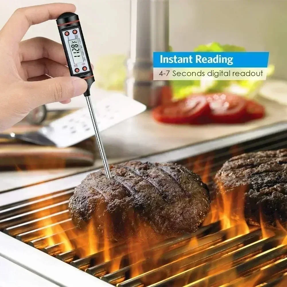 Digital Kitchen Thermometer Fast Read Electronic Temperature Tester For Home Cooking Baking BBQ Meat Milk Water Measuring Tool