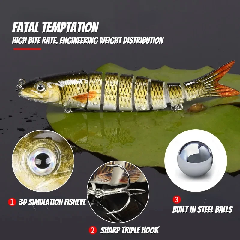 

10cm Sinking Wobblers Fishing Lures Jointed Crankbait Swimbait 8 Segment Hard Artificial Bait For Fishing Tackle Lure