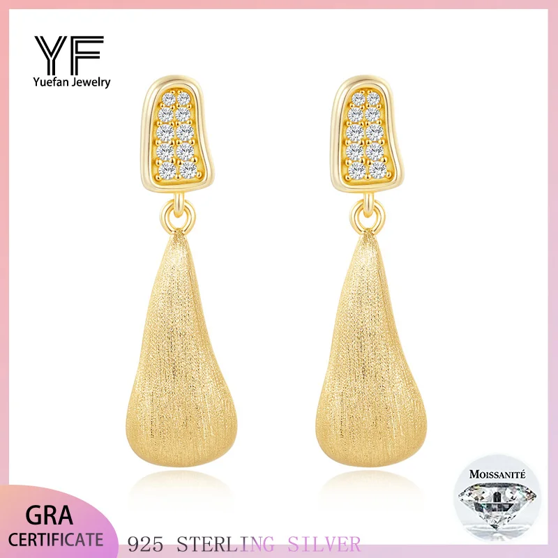 

S925 Sterling Silver Moissanite Women's Ear Studs Unique Irregular-Shaped High-End Earrings for Engagement Wedding