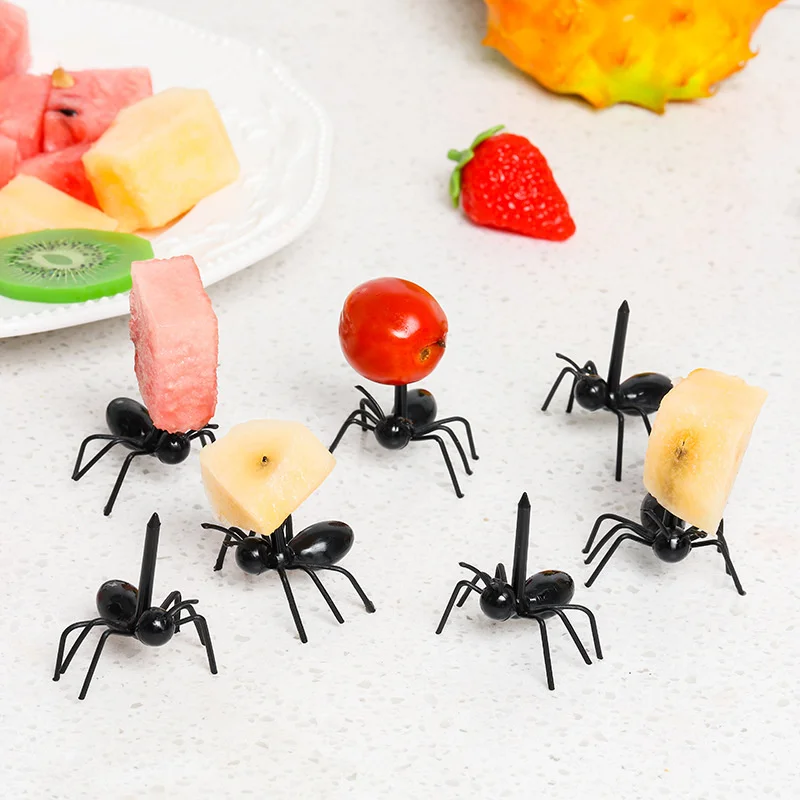 12pcs Ant Toothpicks Fruit Dessert Fork Reusable Ant Food Pick Animal Appetizer Forks For Snack Cake Dessert