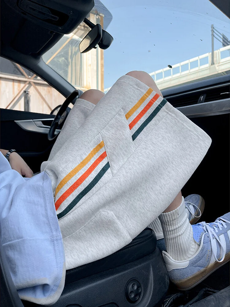 

Спортивные орты в радужную полоску, мужские летние тонкие баскетбольные тренировочные молодежные повседневные дышащие орты средней длины свободного покроя