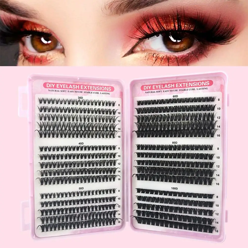 Extension de cils naturels et charmants, renards segmentés, grappes de maquillage simples, faux outils moelleux W2T9