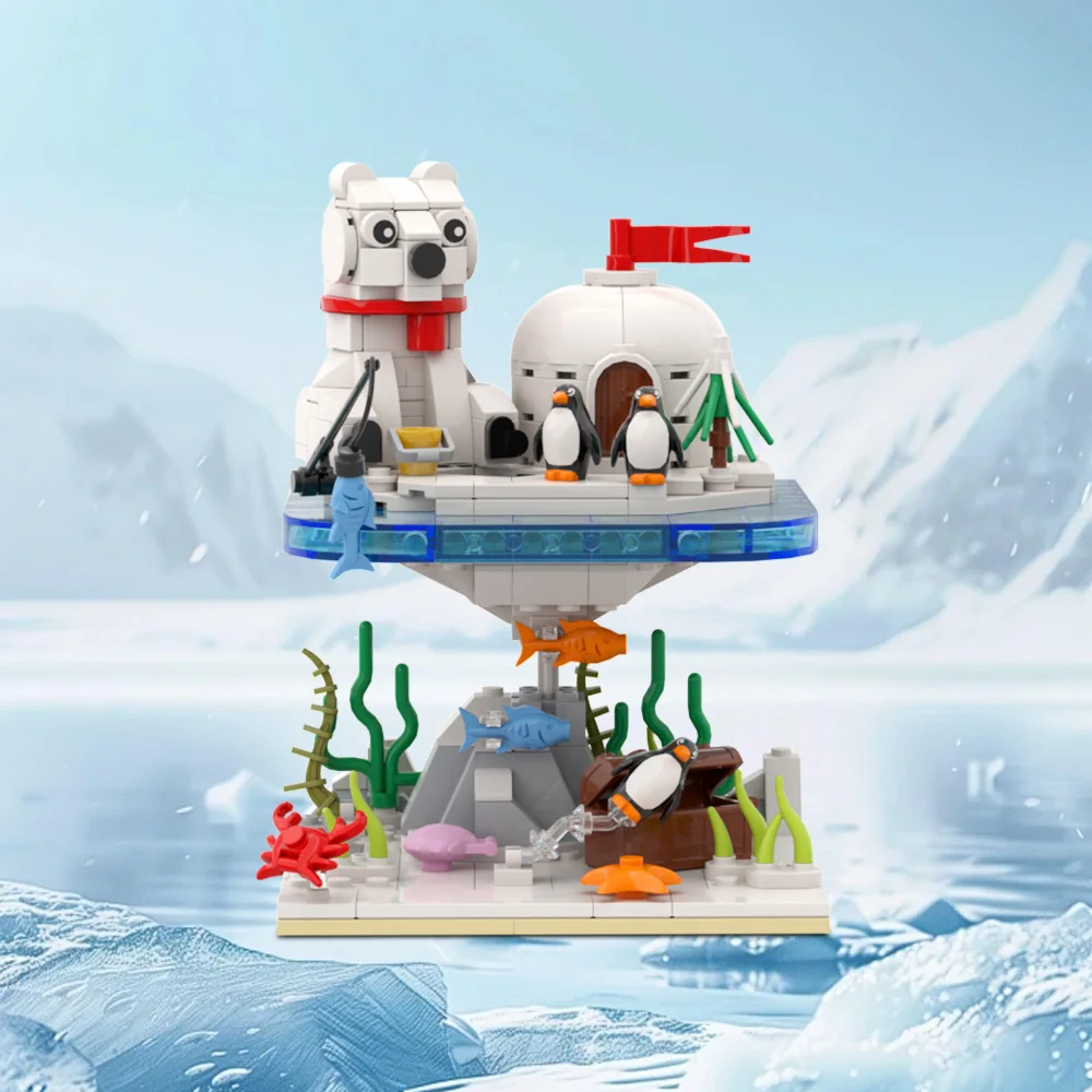 Gobricks Moc Kerst Winter Pinguïn Gebouw Blcoks Dier Pinguïn Creativiteit Idee Bakstenen Model Speelgoed Kinderen Kerstcadeau