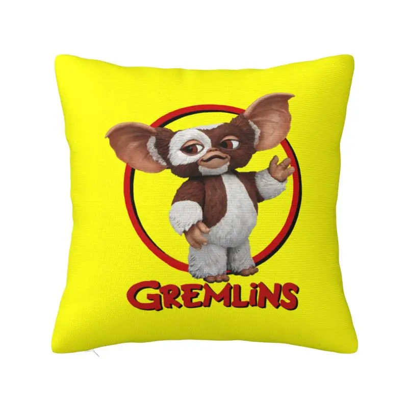 Custom Funny Gremlinse Pillow Case 45x45cm Gizmo 80s Movie Mogwai Monster Retro Sci Fi Cushions Cover for Sofa Square Pillowcase