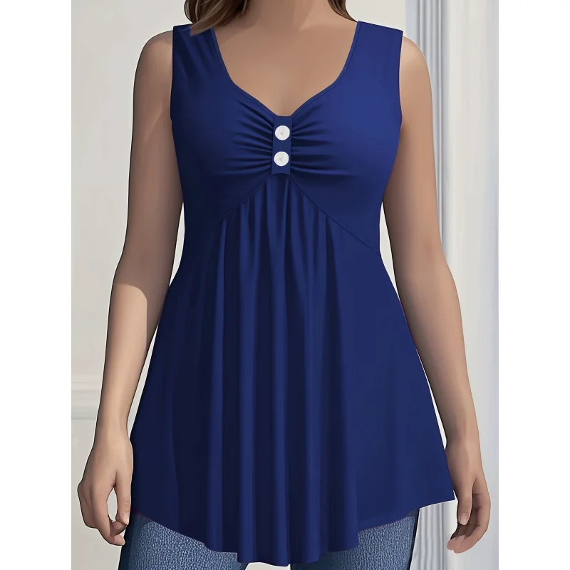 [Sleeveless] Vacation-ready Women's Solid Color Sleeveless Top