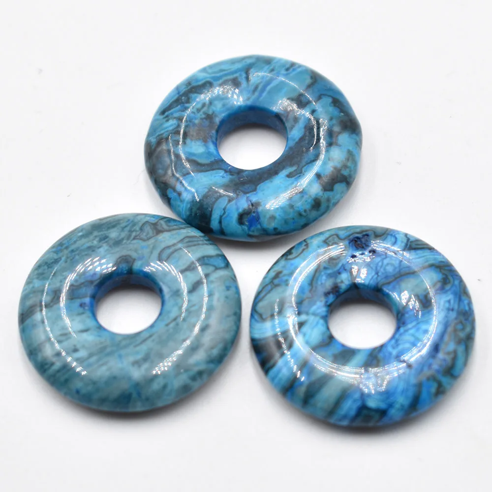 2020 neue hohe qualität Verschiedene naturstein gogo donut charme anhänger perlen 25mm für schmuck machen Großhandel 12 teile/los freies