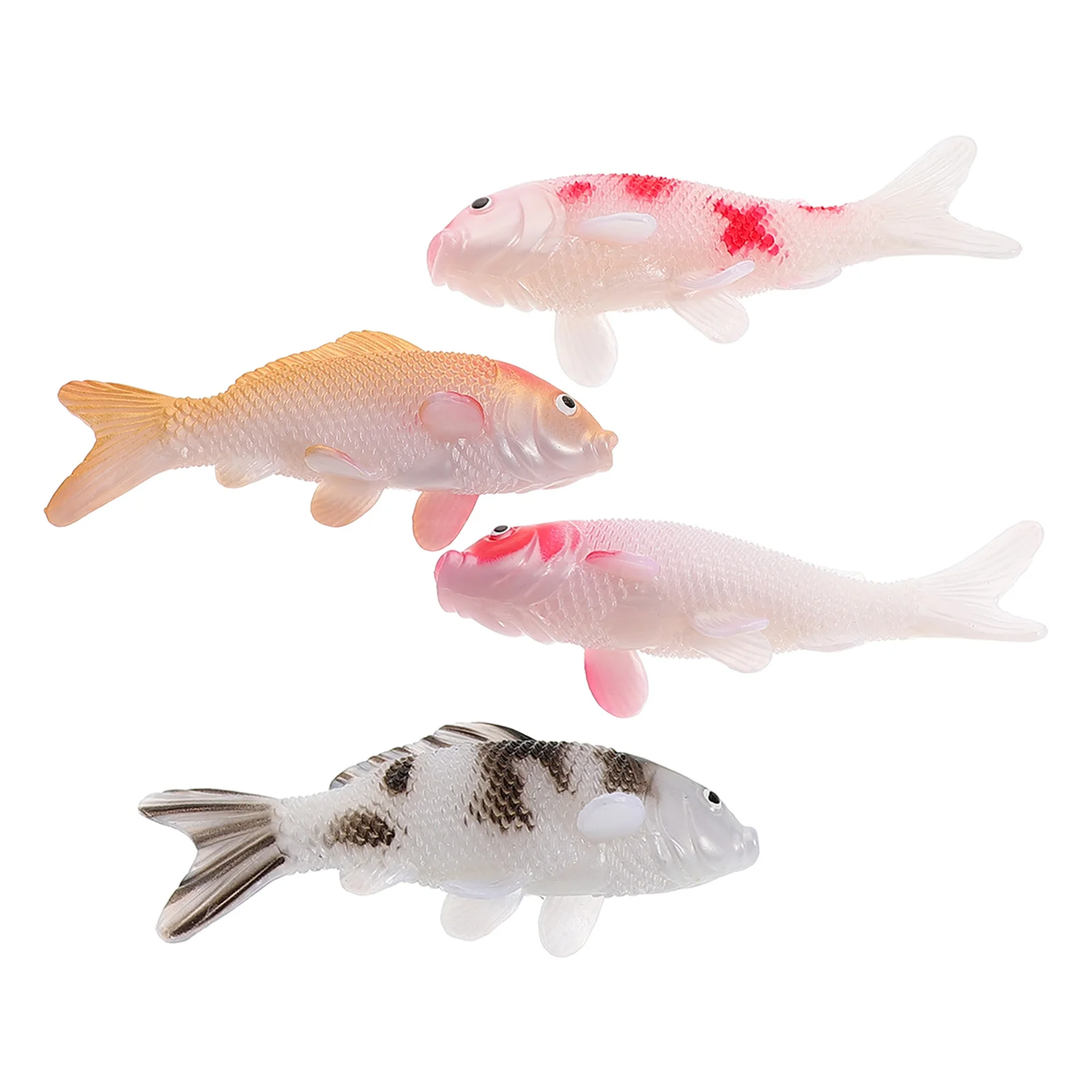 

4Pcs Lifelike Koi Fish Aquarium Decorations Simulated Plastic Carp for Fish Tanks Terrariums Micro Landscapes Vibrant Underwater