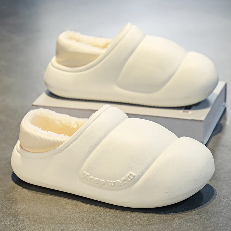 Hausschuhe Haus Indoor Baumwolle Slip-On runde Zehen wasserdicht flach bequem das neue plus Samt beliebte Modell warm trendy