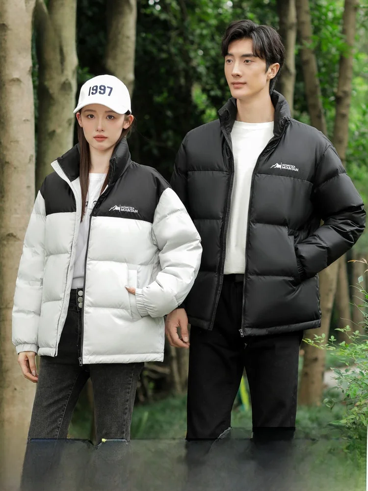 

Snow Flying Spring 2026 Couples Short Padded Jacket Stand Collar Spliced Color Warm Versatile Men's Women's Fashionable Duck ...