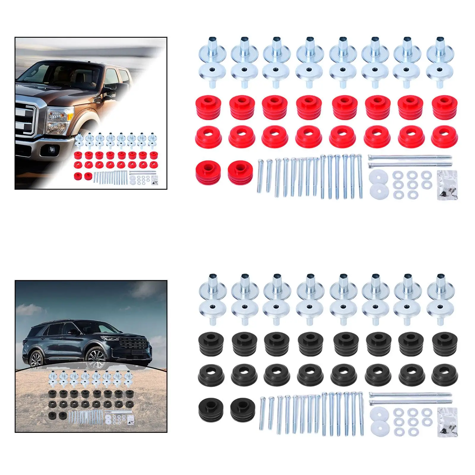 

Body Mount Bushing Kit Kf04060BK Accessories Directly Replace Easy to Install for Ford F-250 F-350 2WD 4WD Super Duty F-450