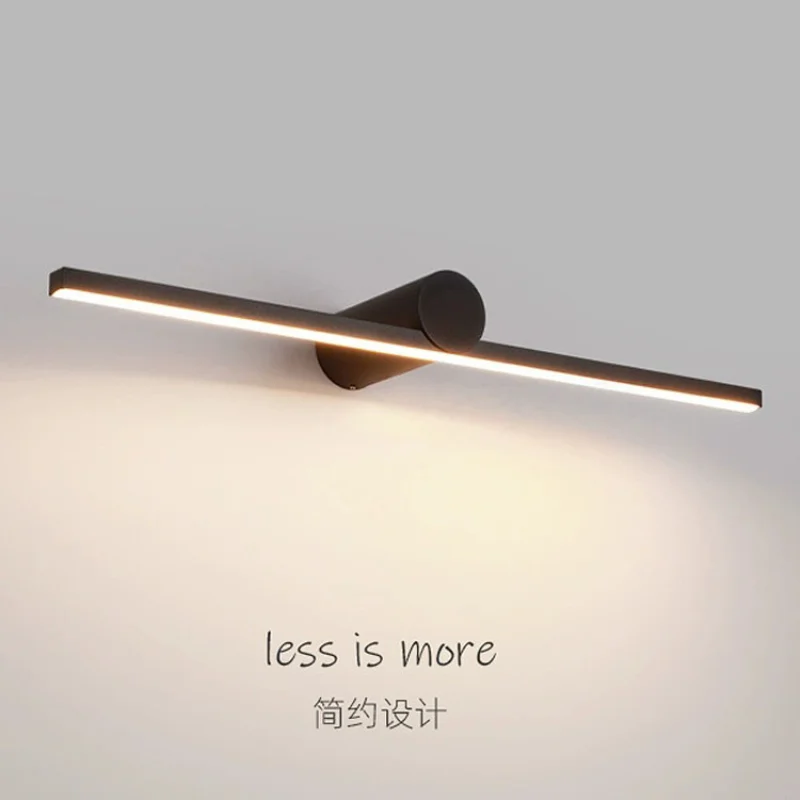 Modern Brief Black LED Wall Light for Bathroom Mirror European Luxury Golden Aliminum Wall Sconce Lamp for Photos