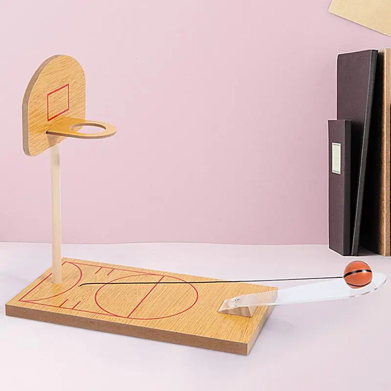 Desktop Mini Basketball Games Sturdy Wooden Basketball Portable Miniature Novelty Toys Basketball Fun For Children Boys Girls