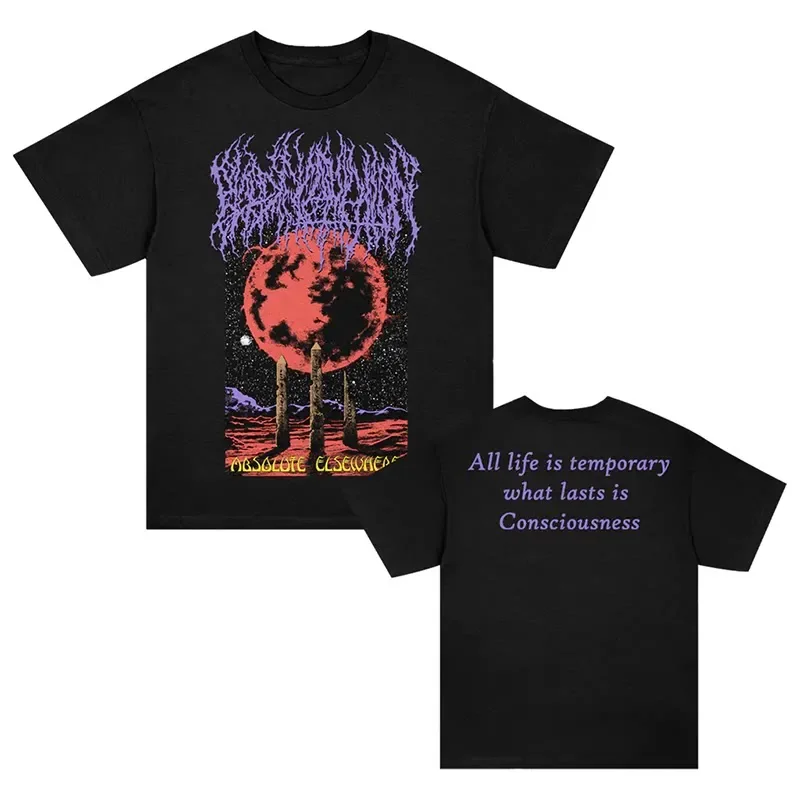 Y2k BLOOD INCANTATION Dark Metal Style Rock American Loose Print Men's and Women's T-Shirt