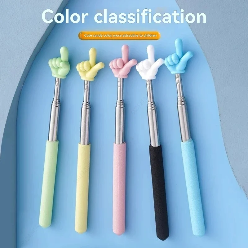 1Pc Stainless Retractable Design Teacher Pointer,Handheld Reading Guide Stick for Whiteboard Classroom School Teacher Supplies