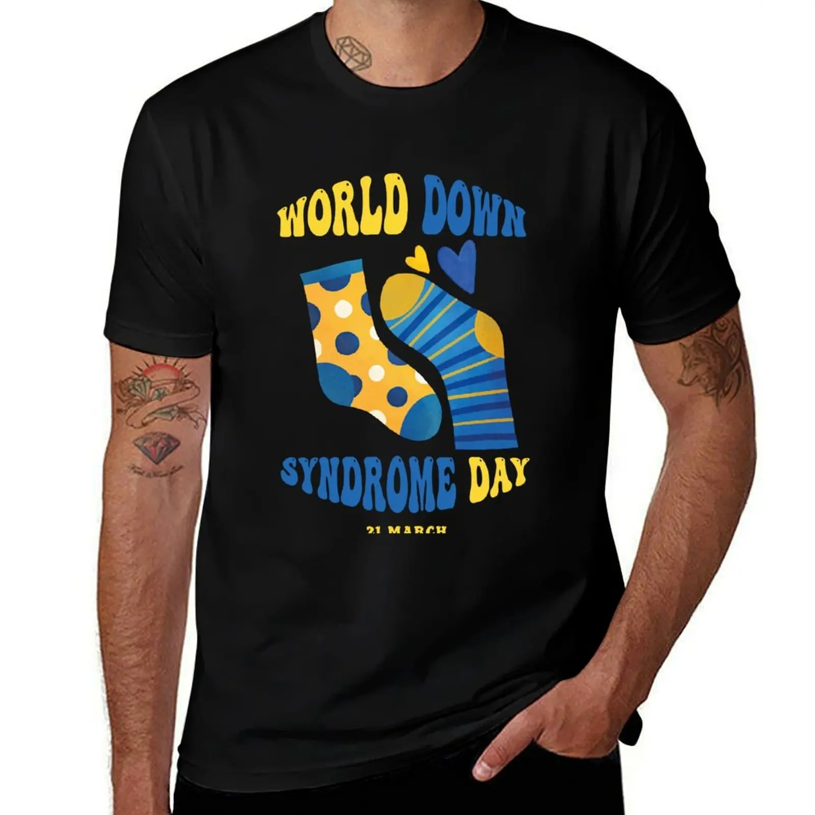 Футболка с днем синдрома Rock Your World, лето 2025 года, подарки для парня, возвышенная мужская футболка с короткими рукавами