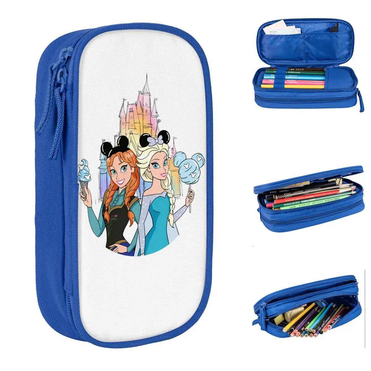 

Princess Elsa Frozen Anna Pencil Cases Fun Pen Holder Pencil Bags Student Big Capacity Students School Zipper Pencilcases