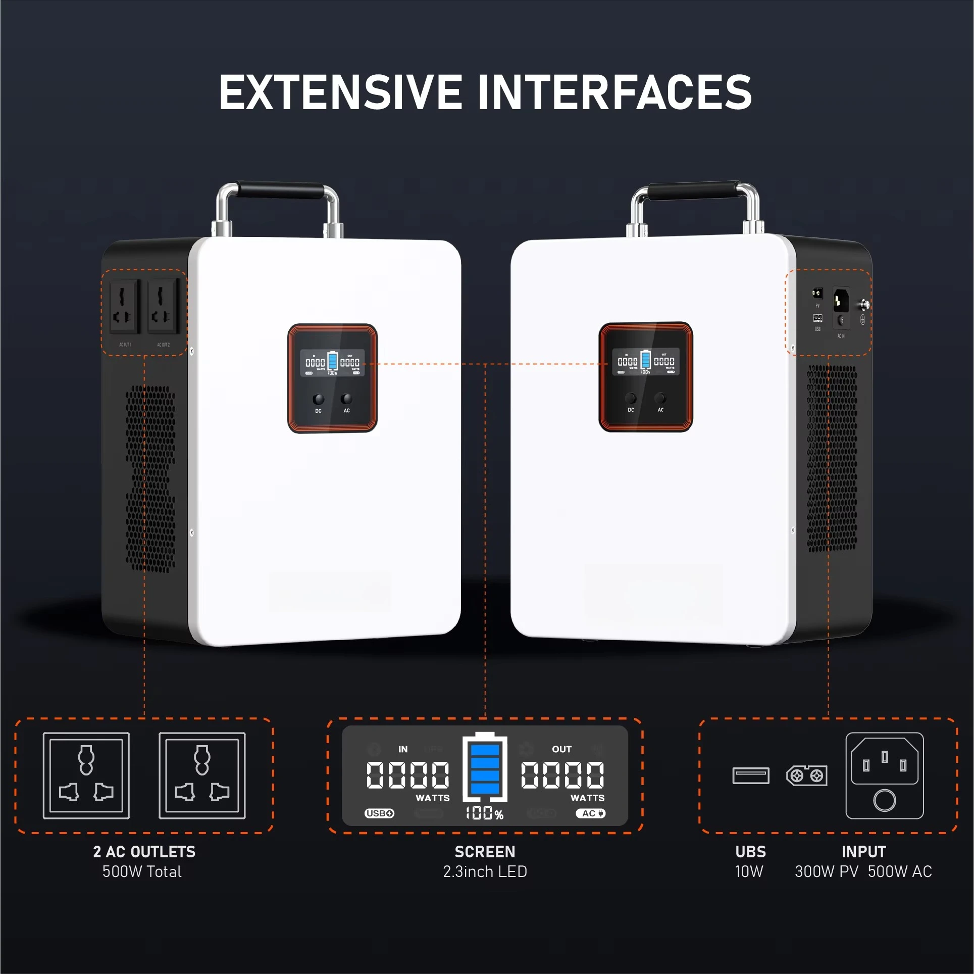 1kWh Portable Power Station LiFePO4 Lithium Battery 1000WH Home Emergency Power Bank for Road Trips Camping Fishing
