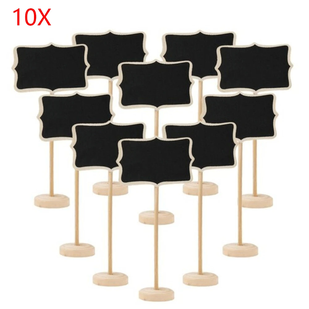 10Pcs Blackboard Wooden Chalkboard Mini Wood Message Notice Board Table Wedding Party Decor Write Information