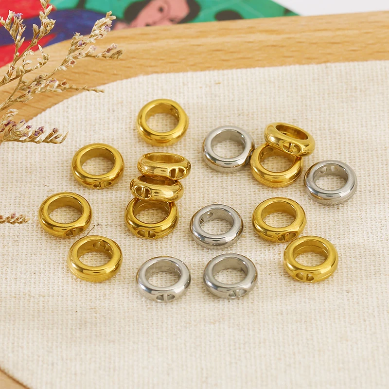 10/30pcs Stainless Steel Round Thick End Clasps Double Hole Connector Hooks for Bracelet Necklace DIY Jewelry Making Supplies