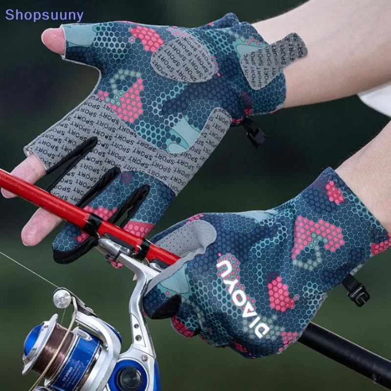 [SU]Fishing Gloves For Men All-Season Three-Finger Cut Gloves Wear-Resistant Sea Fishing Anti-Slip Angling Cycling Gloves[SU]