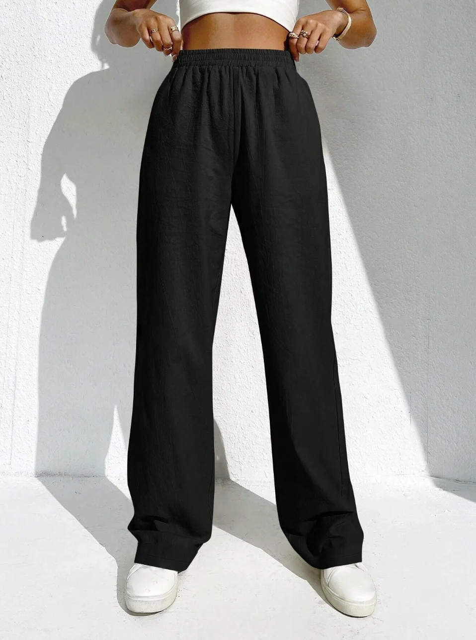 Women solid color elegant casual fashion Japanese Korean European and American pants