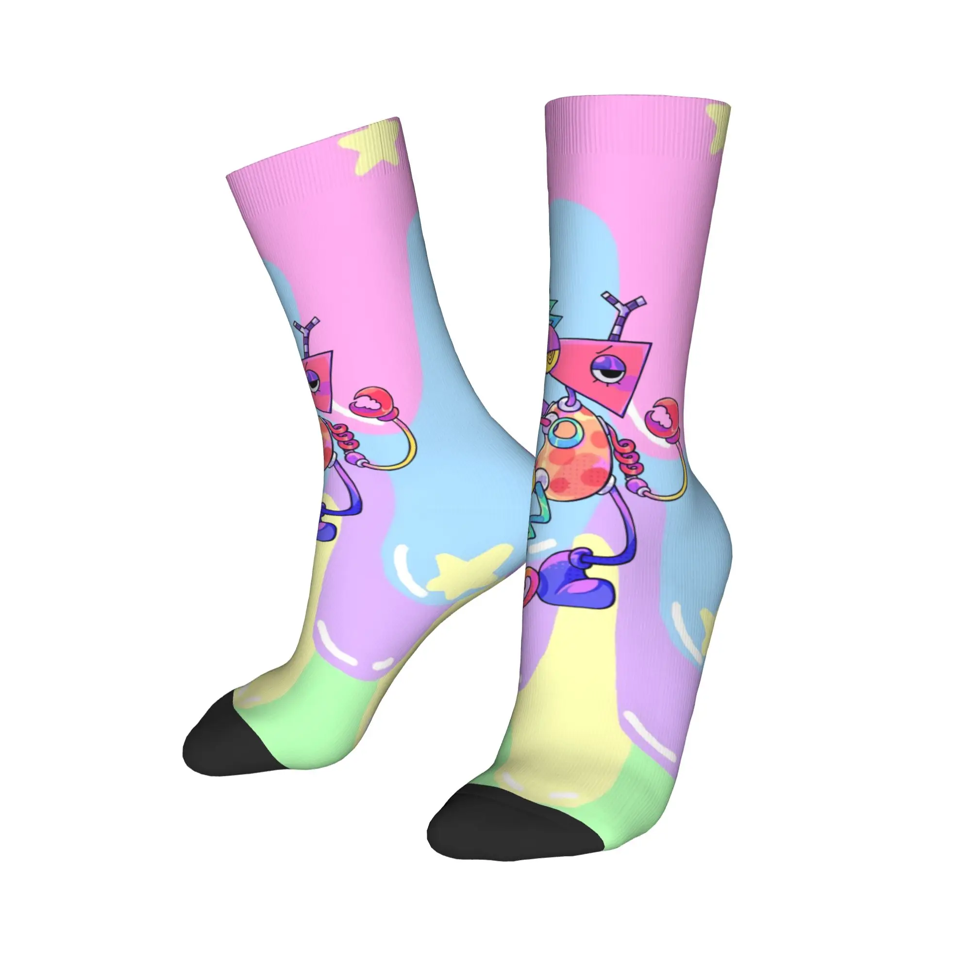 Autumn Winter Funny Unisex Cartoon Digitals Circus Zooble Socks  Sweat Absorbing Basketball Socks