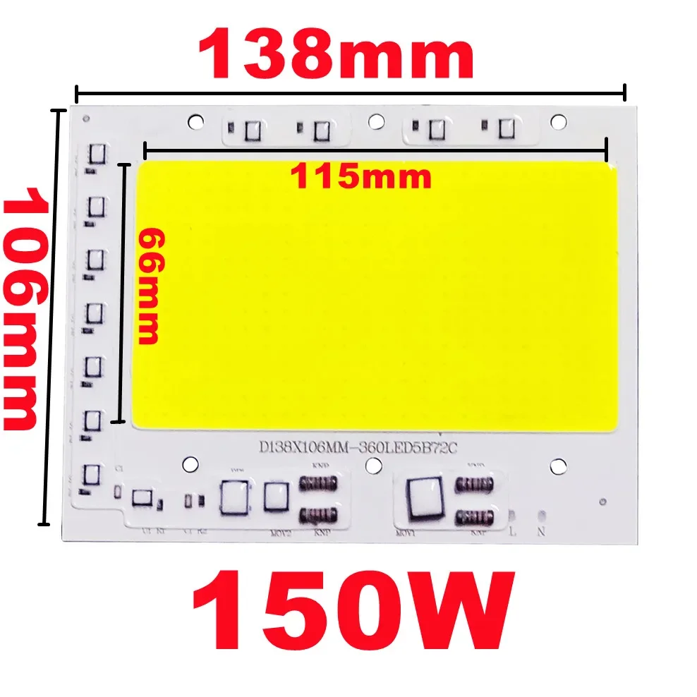 LED COB Chip 50W 100W 150W 200W 200-240V Smart IC Geen Behoefte Driver LED Lamp Lichtbron Voor Schijnwerper Spotlight DIY Verlichting