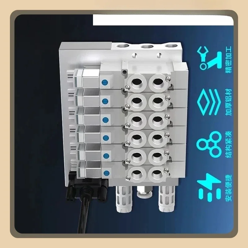 SY series pneumatic solenoid valve island valve group bus multi needle control integrated valve island 5120/7120 DC24V