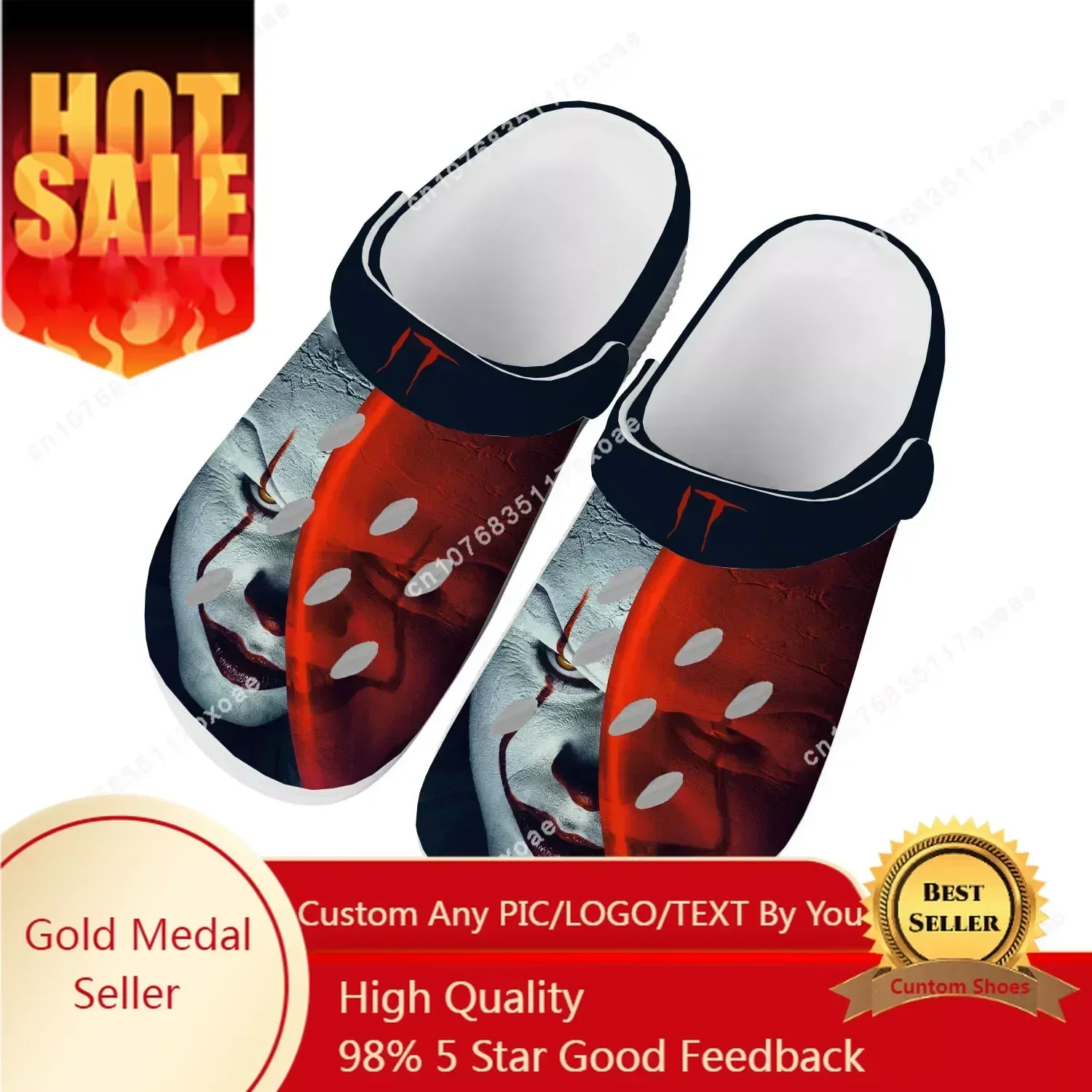 

It Movie Pennywise the dancing clown Home Clog Mens Women Youth Boy Girl Sandals Shoes Garden Custom Shoe Beach Hole Slippers