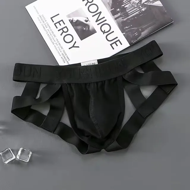Men Sexy Underwear Jockstrap Thongs Cotton Briefs Dew Buttocks Underpants Bondage Panties Open Butt Male Lingerie G-String Thong